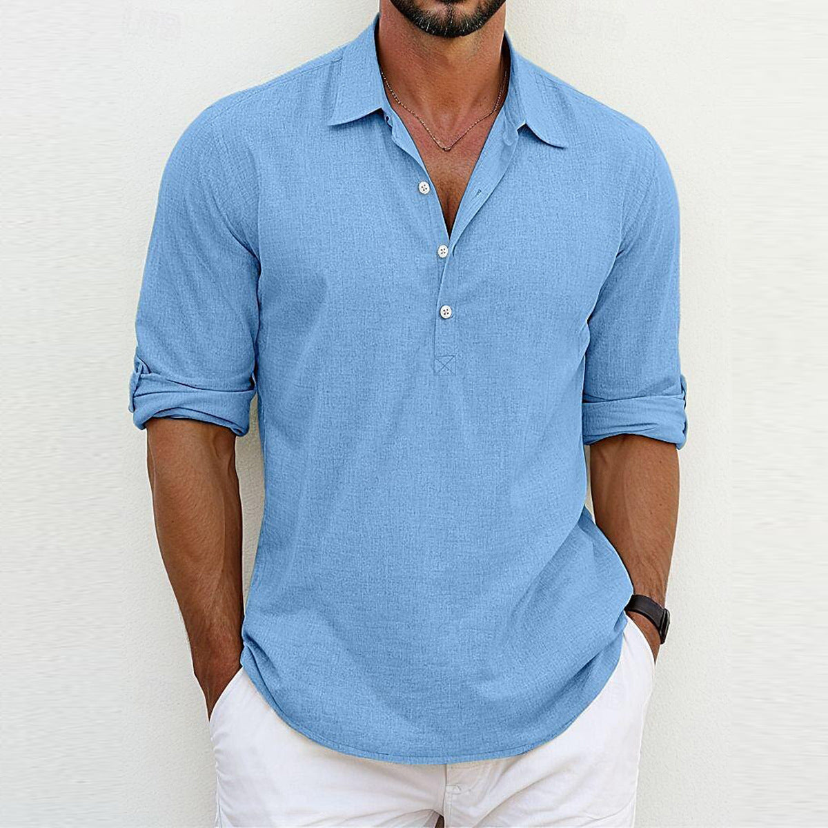 Odhran Long Sleeve Polo Tee - Charlotte & Willow, detail