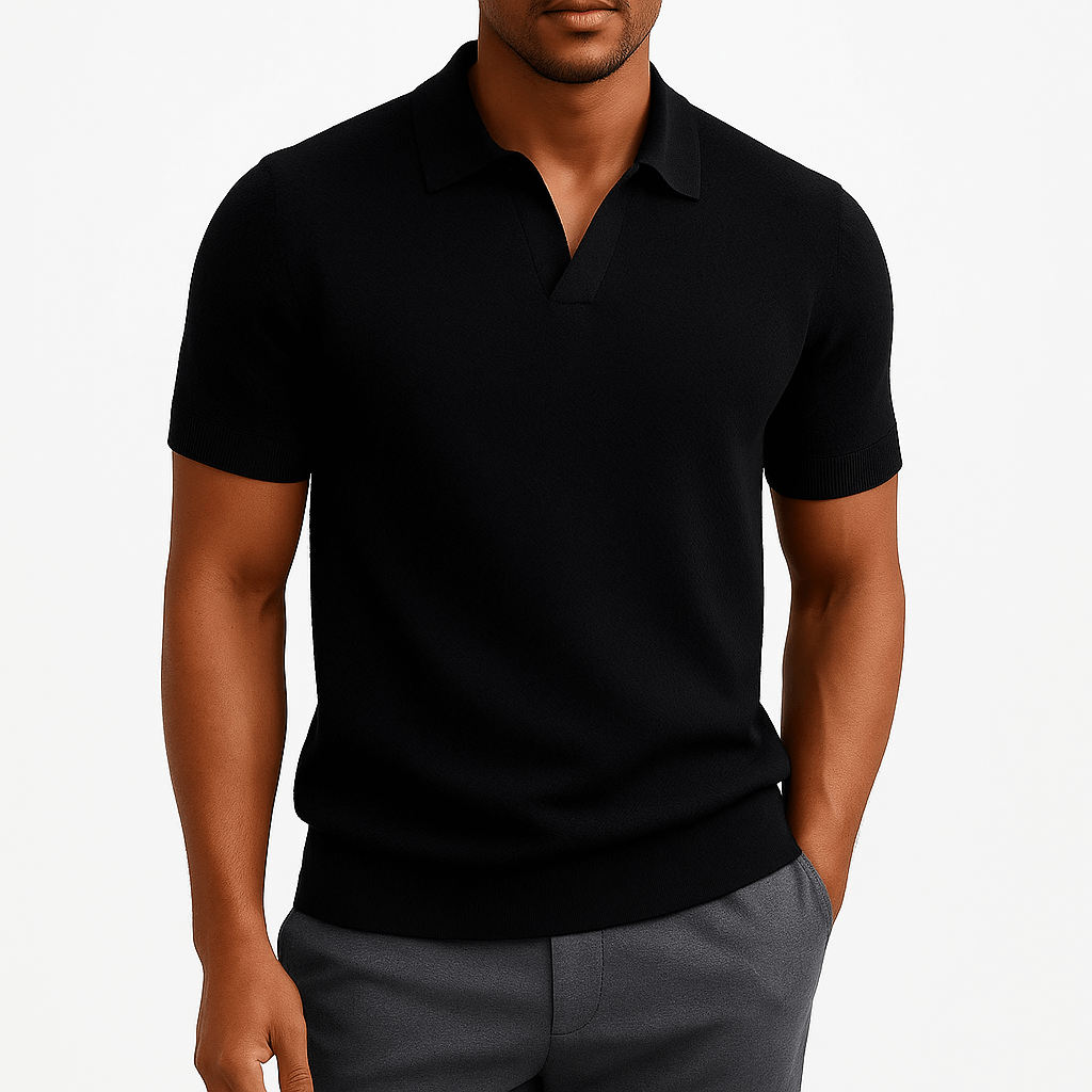 Seán Textured Polo Tee - Charlotte & Willow, styled look