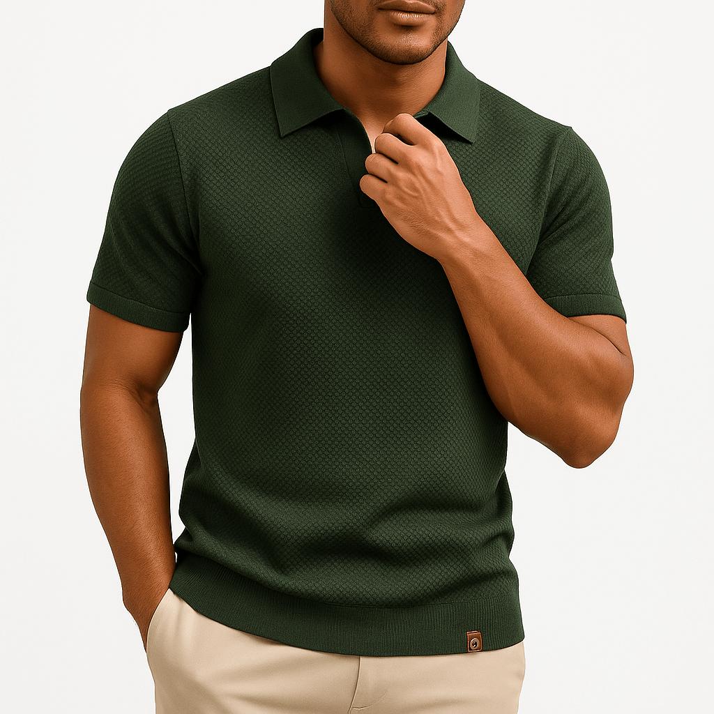 Seán Textured Polo Tee - Charlotte & Willow