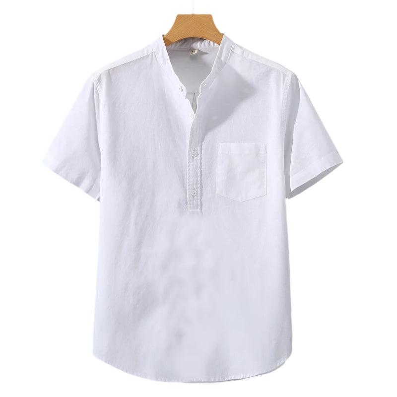 Cian Elegant High Neck Shirt - Charlotte & Willow, detail