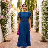 Sibeal Pleated Evening Dress - Charlotte & Willow, styled look