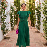 Sibeal Pleated Evening Dress - Charlotte & Willow