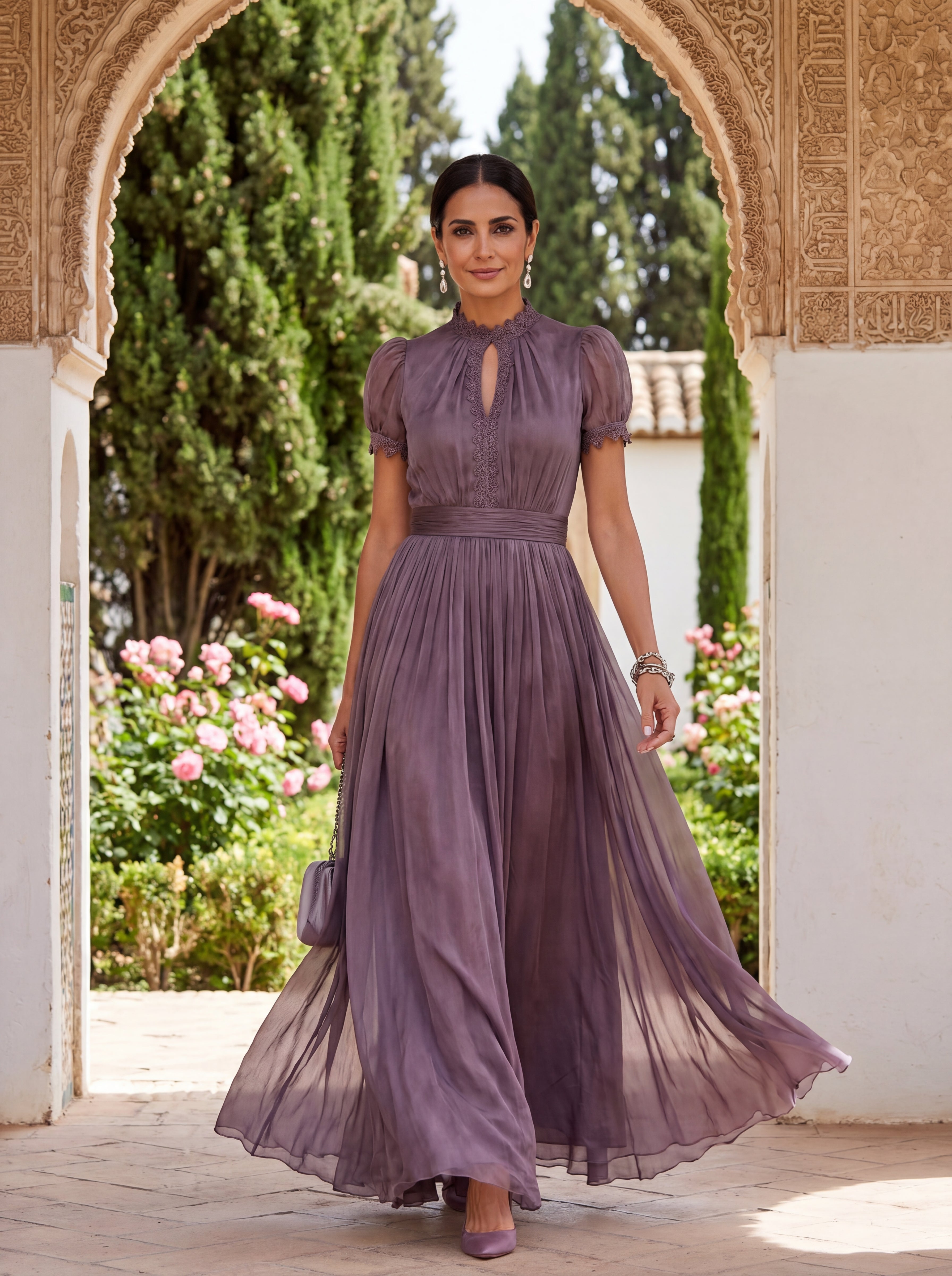 Fionnuala Long Dress in Opulent Fabric - Charlotte & Willow