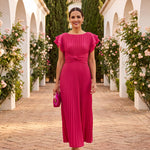 Sibeal Pleated Evening Dress - Charlotte & Willow