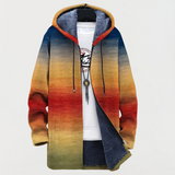 Élodie - Hooded Coat with Geometric Design