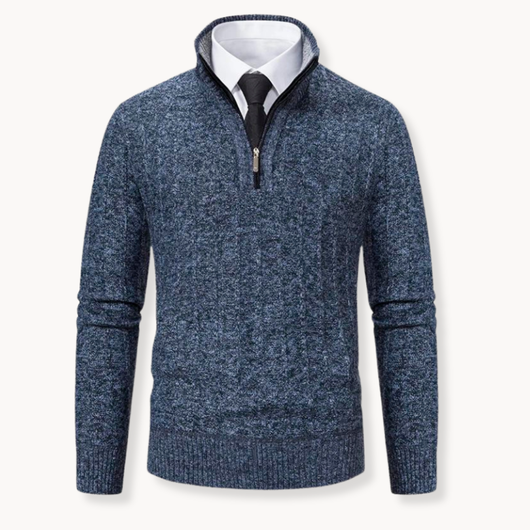 Cian Versatile 1/4 Zip Sweater with Adjustable Fit - Charlotte & Willow, front view