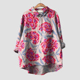 Justine - Blue Canine Print Blouse