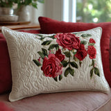 Heart of the Rose Garden Quilted Cushion Cover