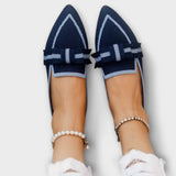 Inès - Bow-Embellished Flat Shoes