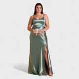 Anaïs - Elegant Satin Maxi Dress