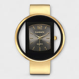 Sarah - Stylish Black and Gold Timepiece