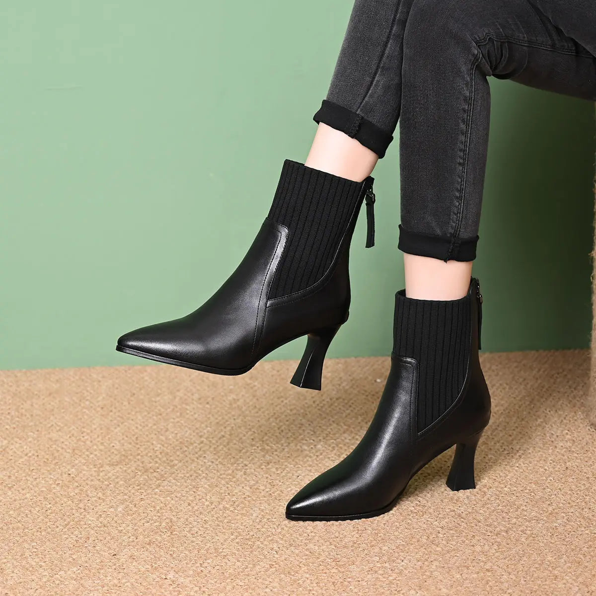 Damhnait - Chic Ankle Boots - Charlotte & Willow, front