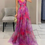 Muirne Floral Print Maxi Dress - Charlotte & Willow, side view