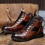 Amélie - Chic Crocodile-Patterned Boots