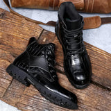 Amélie - Chic Crocodile-Patterned Boots