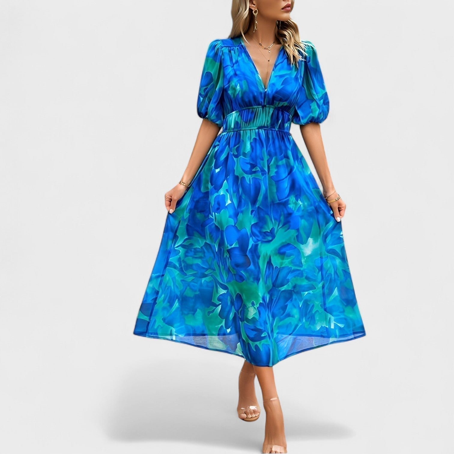 Imelda - Midi Dress with Floral Print - Charlotte & Willow