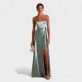 Anaïs - Elegant Satin Maxi Dress