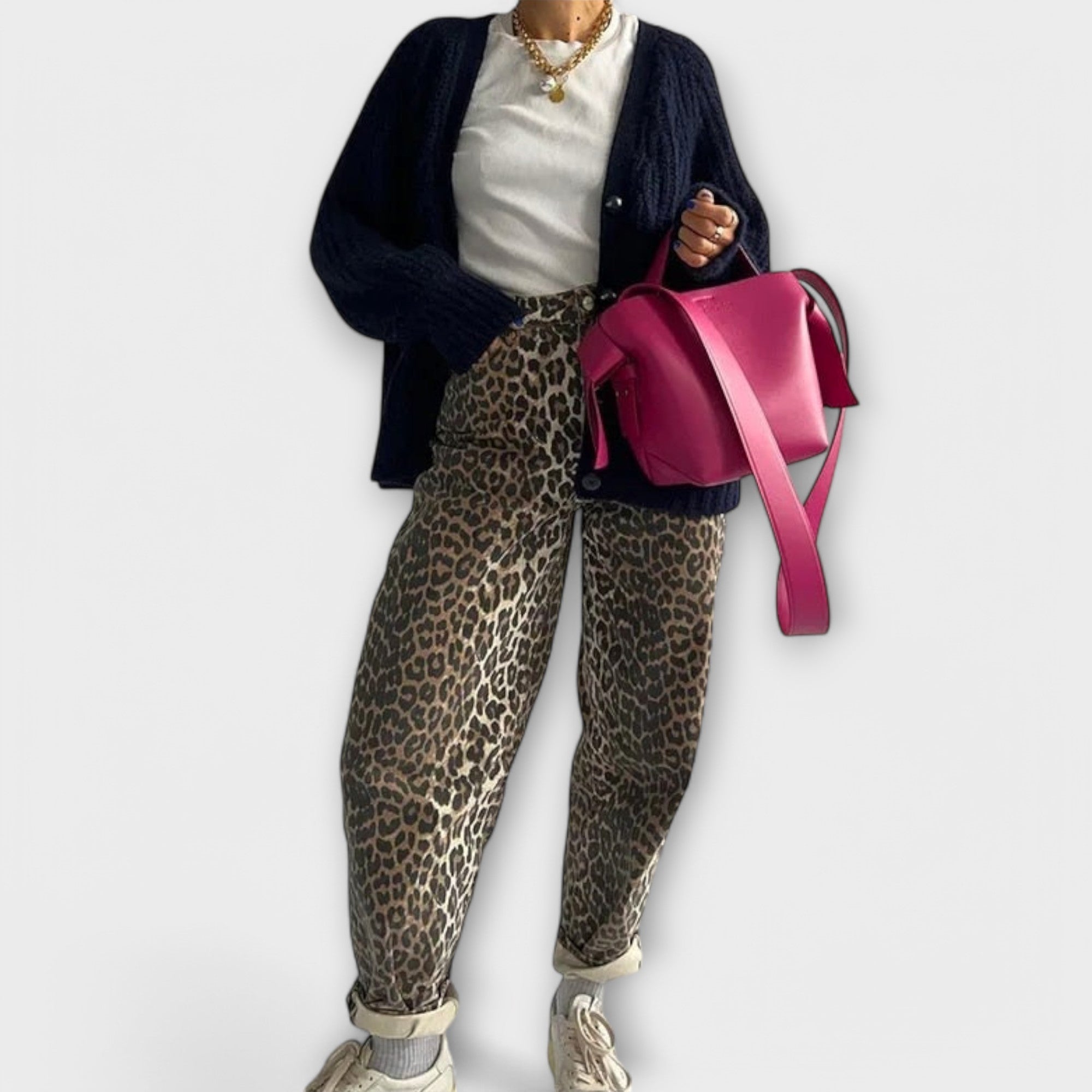 Aisling - Retro Leopard Print Jeans - Charlotte & Willow