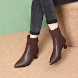 Inès - Chic Leather Ankle Boots