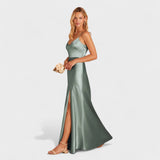 Anaïs - Elegant Satin Maxi Dress