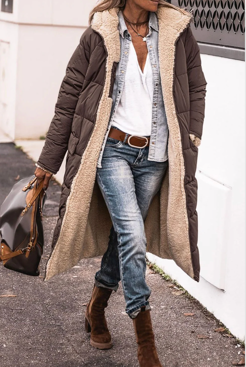 Clara - Manteau Réversible Sherpa