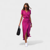 Sarah - Floral Print Crossed Dress