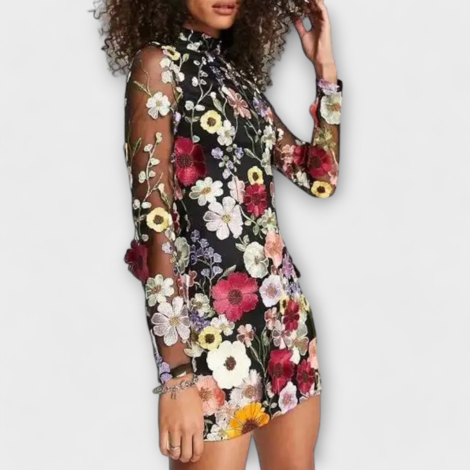 Bríd - Graceful Floral Gown - Charlotte & Willow, detail