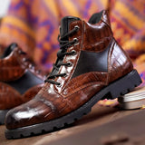 Amélie - Chic Crocodile-Patterned Boots