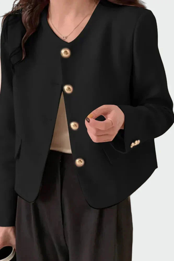 Sarah - Blazer Élégant Doré