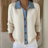 Athena | Denim Collar Knit Sweater