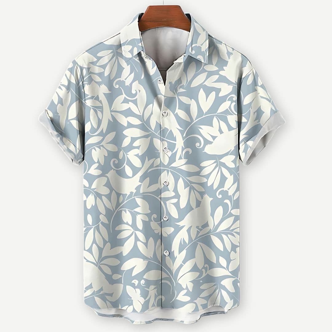Seán Tropical Print Hawaiian Shirt - Charlotte & Willow, side view