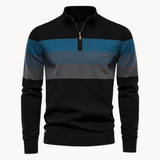 Céline - Striped Sweater with Mid-Length Opening