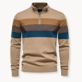 Céline - Striped Sweater with Mid-Length Opening
