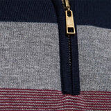 Céline - Striped Sweater with Mid-Length Opening