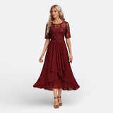 Anaïs - Elegant Blue Lace Gown