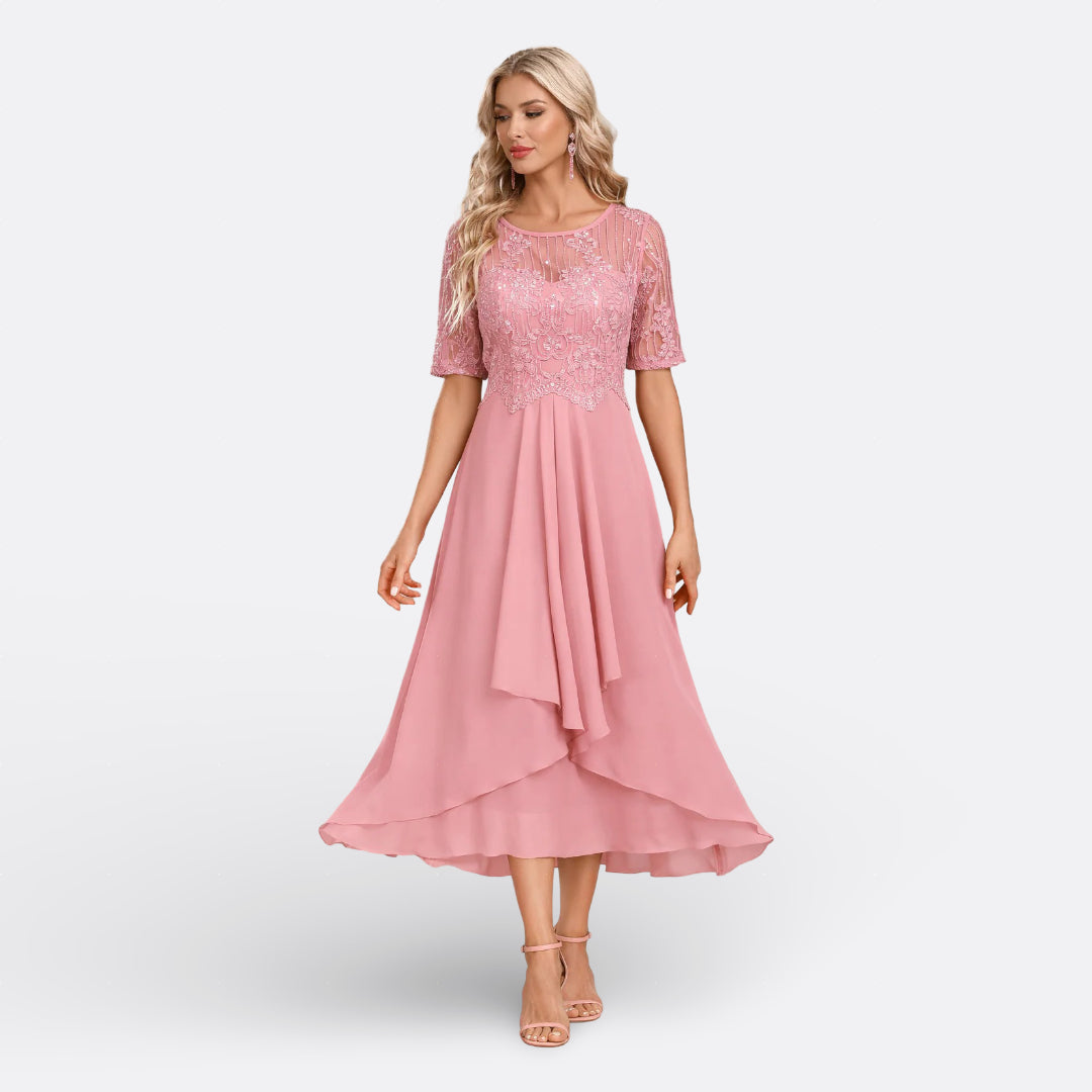 Rita - Elegant Blue Gown - Charlotte & Willow, product photo 10