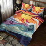 3-Piece Solar Charm Quilted Bed Set