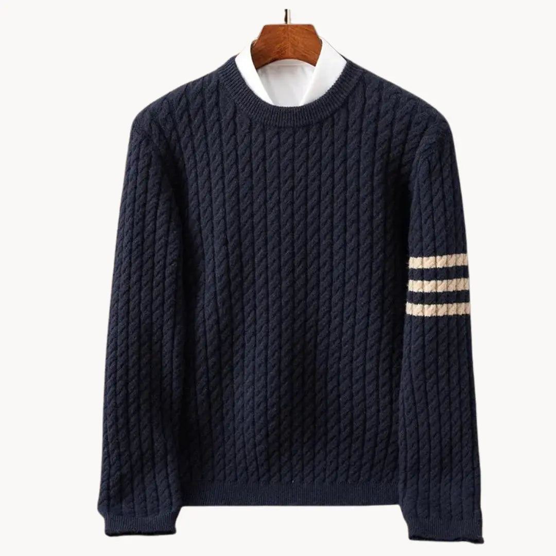 Cian Classic Round Neck Sweater - Charlotte & Willow, detail