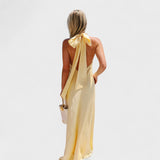 Inès - Satin Halter Neck Dress