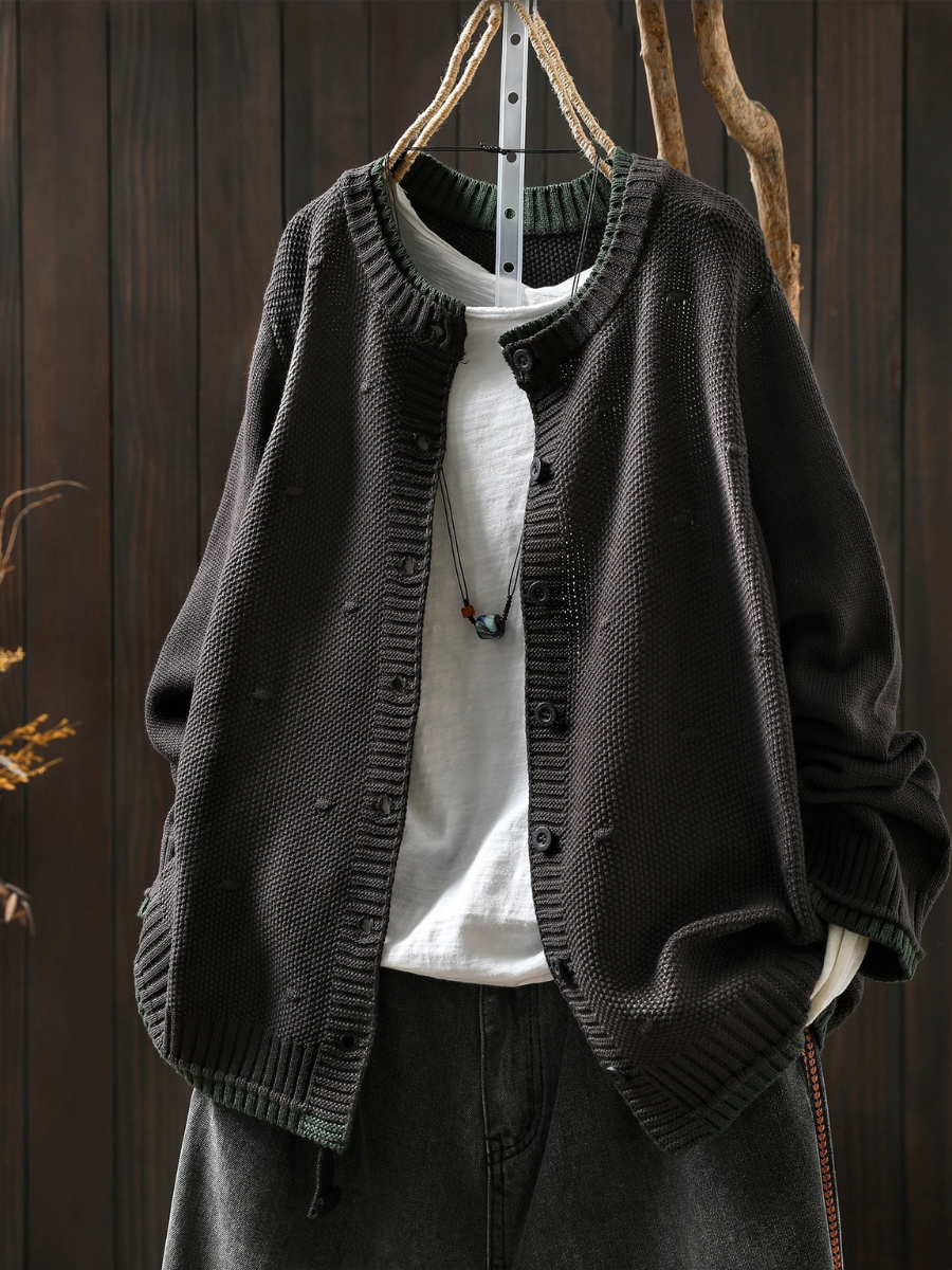 Élodie - Cardigan Texturé Élégant