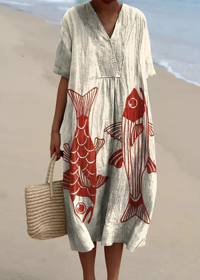 Inès - Robe Géométrique Élégante