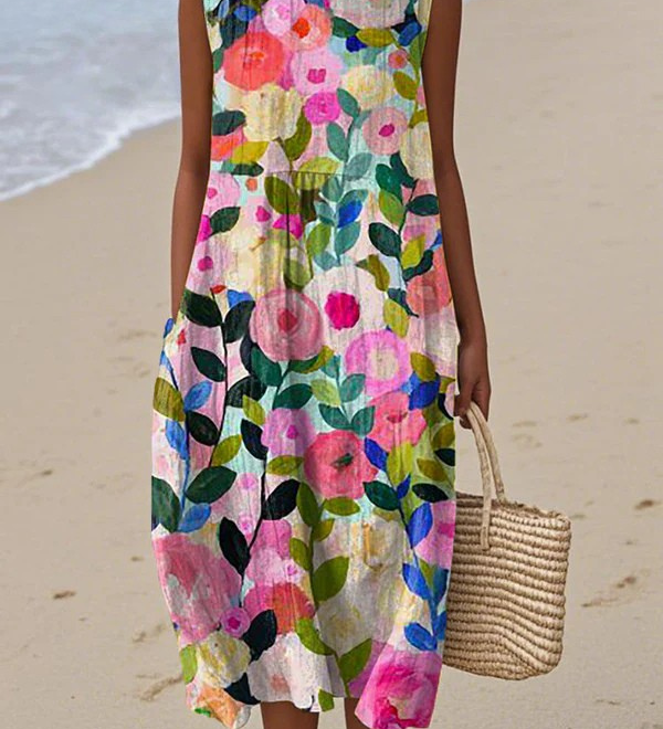 Ciannait Floral Boho Midi Dress - Charlotte & Willow