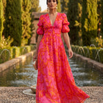 Doireann Pink and Orange Maxi Dress - Charlotte & Willow