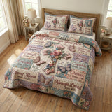 Floral Bible 3-Piece Quilted Bedding Set
