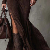 Roda | Suede Long Dress