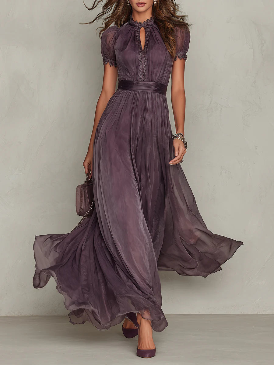 Fionnuala Long Dress in Opulent Fabric - Charlotte & Willow, front view