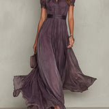 Fionnuala Long Dress in Opulent Fabric - Charlotte & Willow, front view