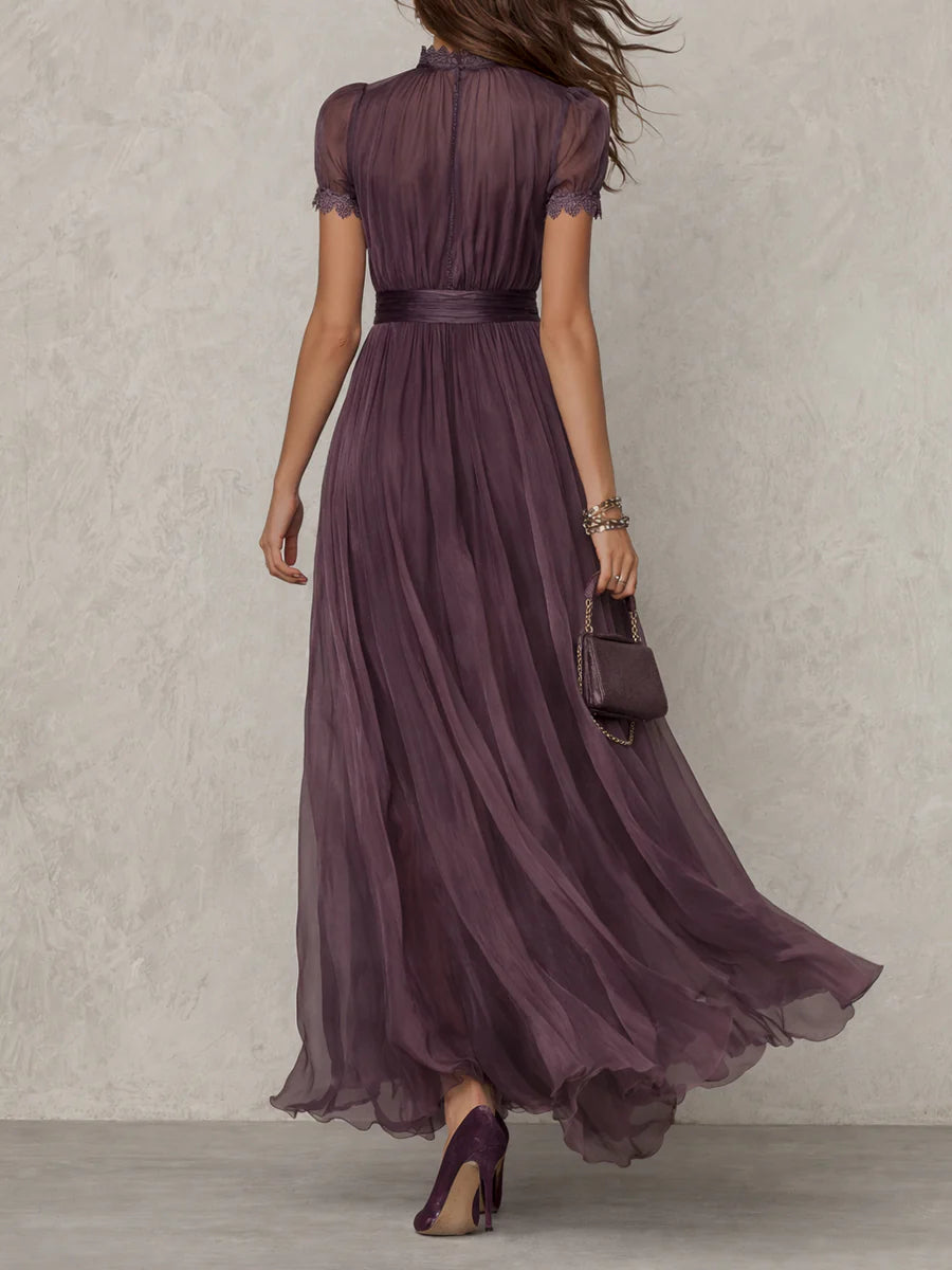 Fionnuala Long Dress in Opulent Fabric - Charlotte & Willow, detail