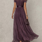 Fionnuala Long Dress in Opulent Fabric - Charlotte & Willow, detail