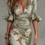Ailbhe Green Asymmetrical Dress - Charlotte & Willow